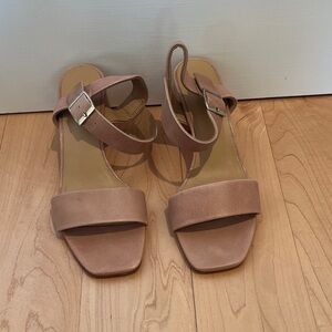 Nisolo leather sandals, never worn! Warm rose brown leather, brass hardware, 9.